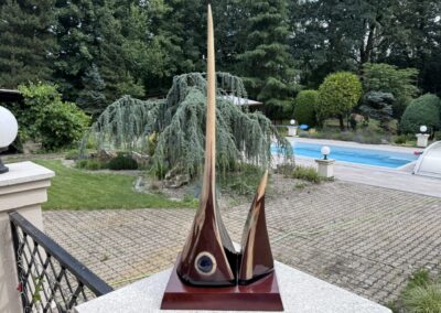 Boční pohled na rostrum mečouna z Tichého oceánu.