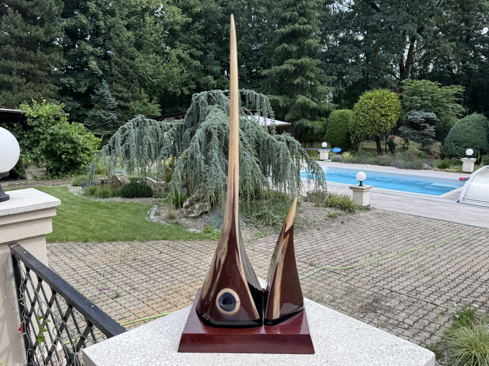 Boční pohled na rostrum mečouna z Tichého oceánu.